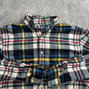 Men's Polo Ralph Lauren Multi Colored Button Up Flannel Shirt Size Medium Preppy